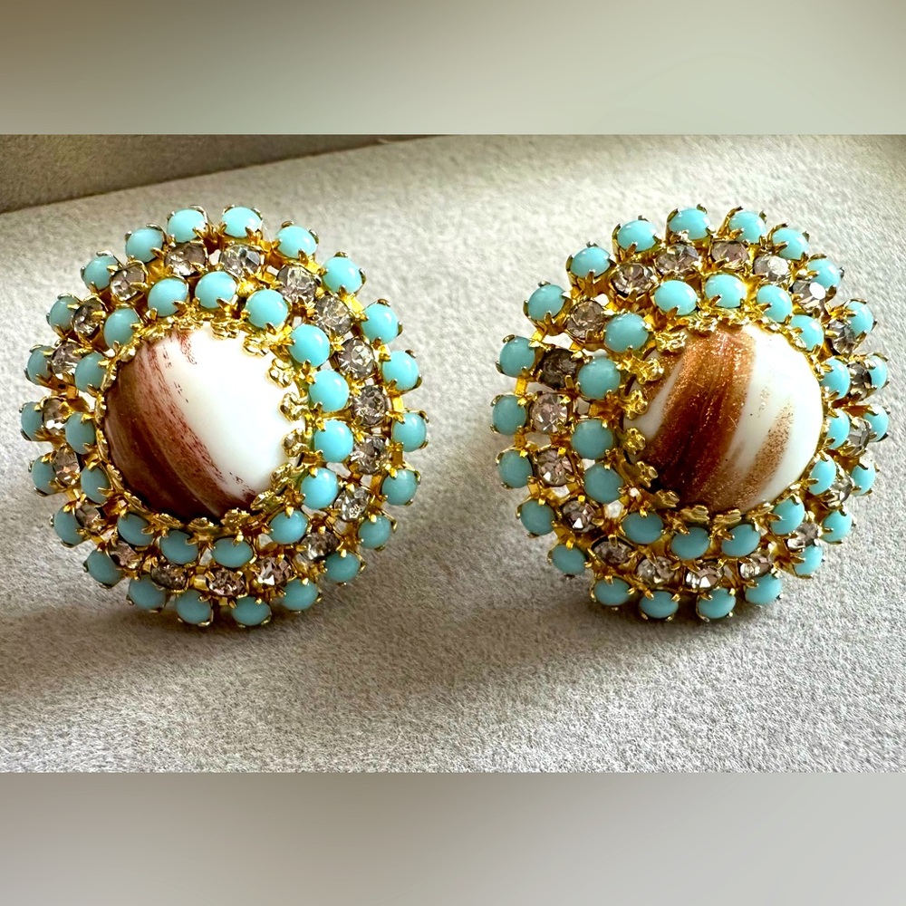 Vintage 1960’s HOBE Clip On Earrings— RARE find!